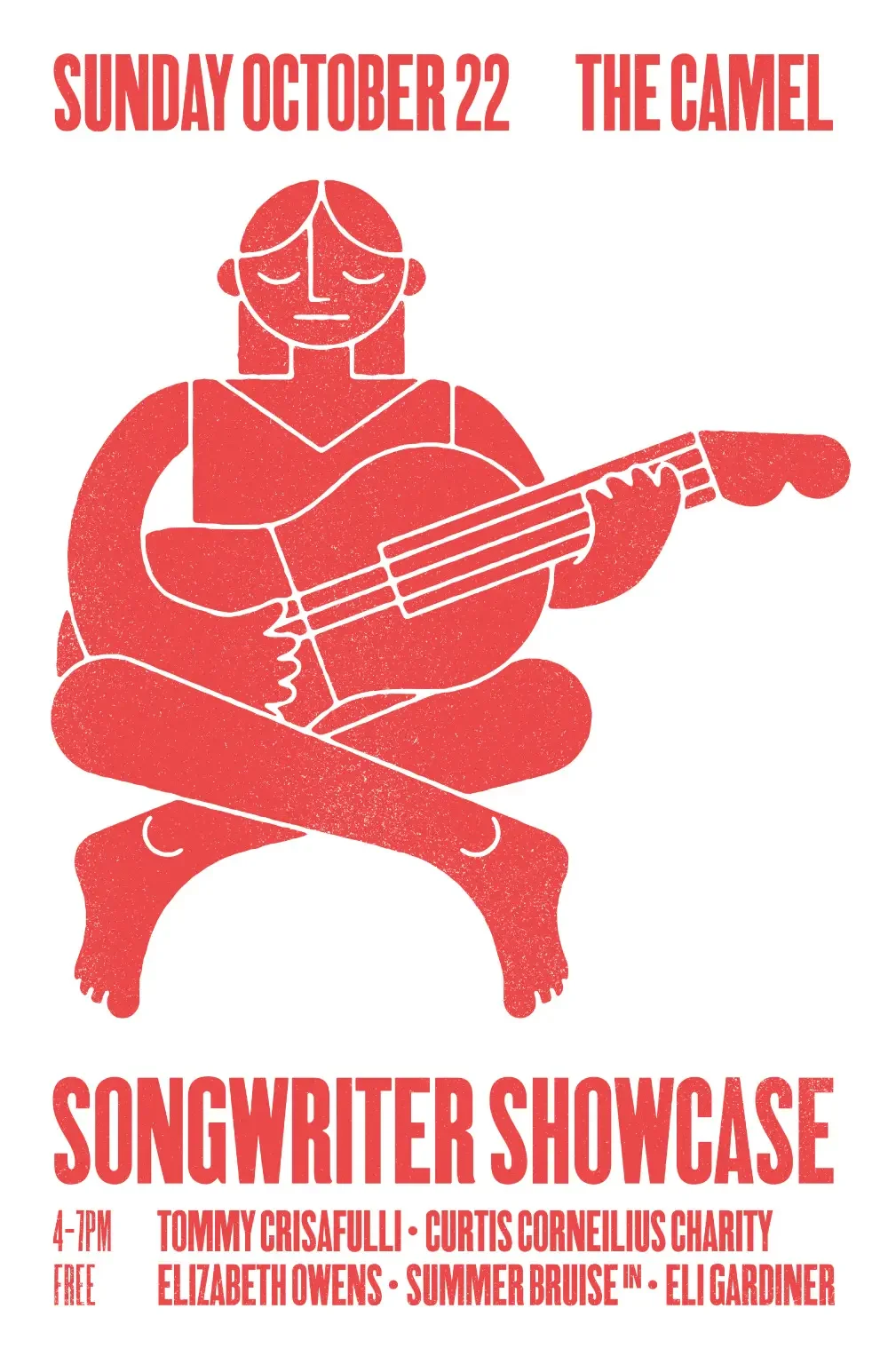 Songwriter showcase concert poster.