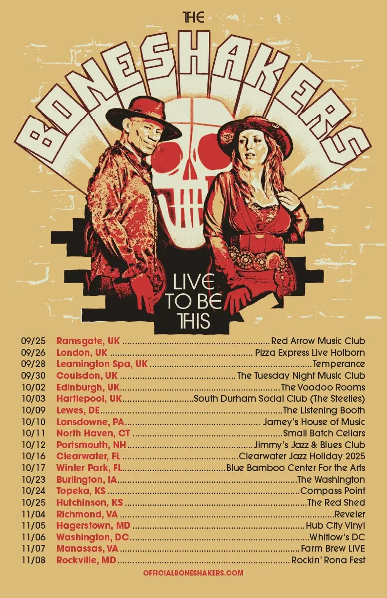 Tour poster designed for The Boneshakers.