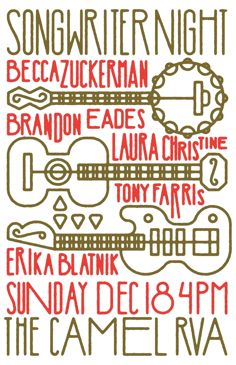 Songwriter showcase poster.