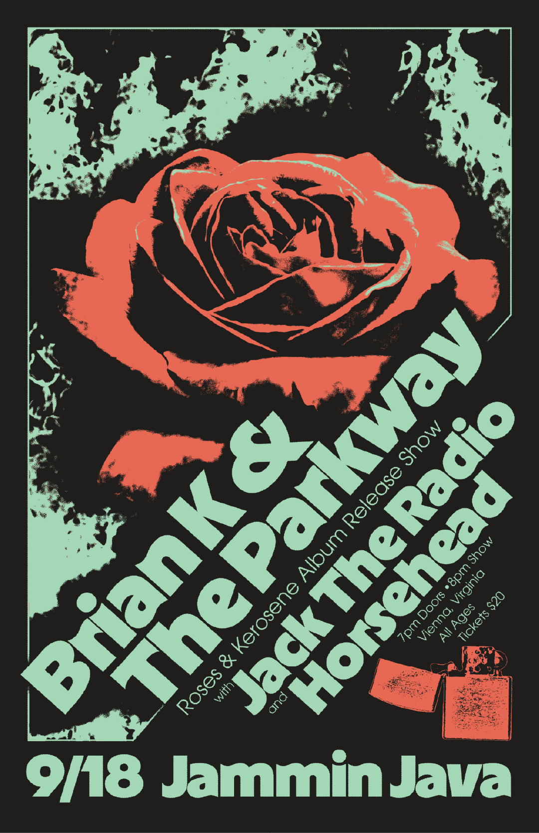 Show poster designed for Brian K & The Parkway 