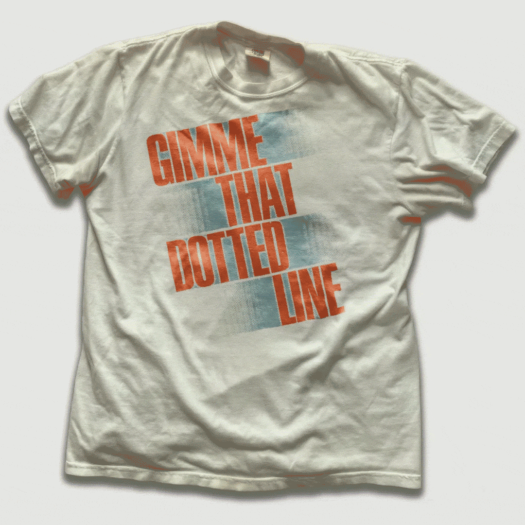 Animated view of Will Overman T-shirt design.