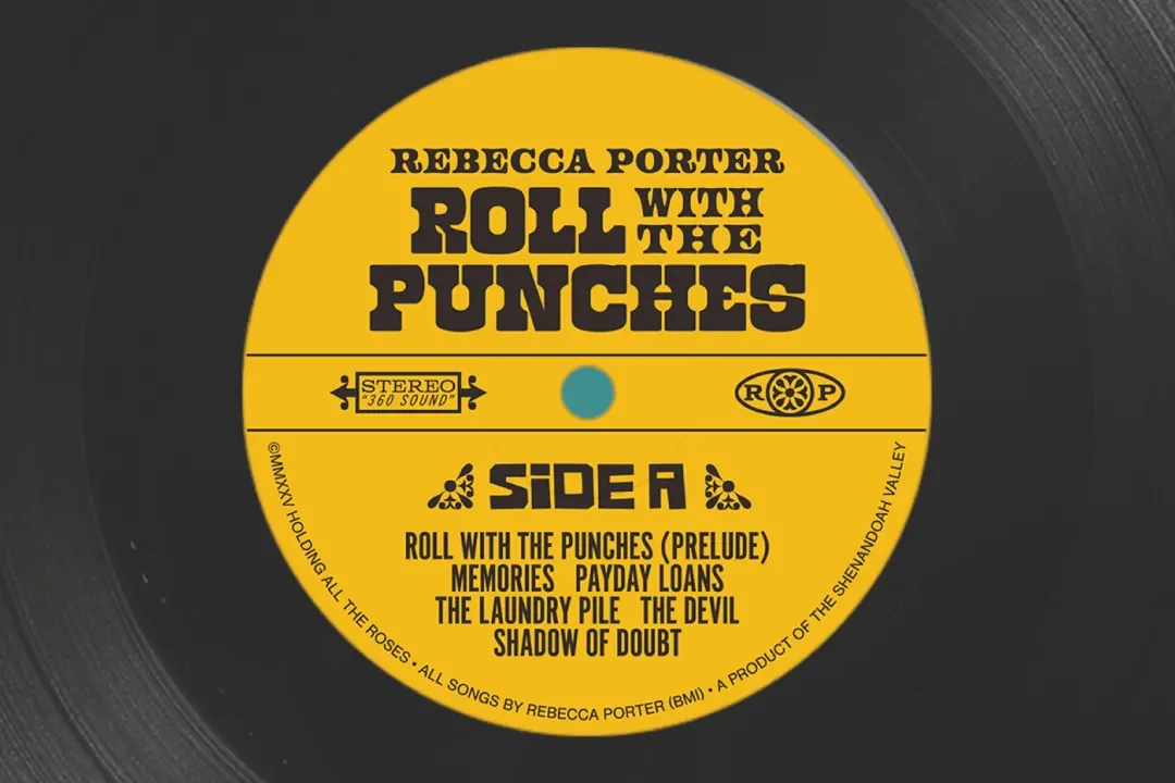 Vinyl record label design for Rebecca Porter
