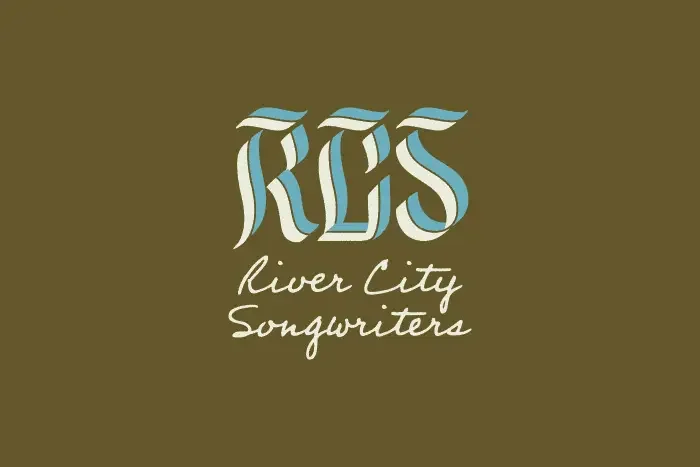 Logo for River City Songwriters, a songwriting collective.