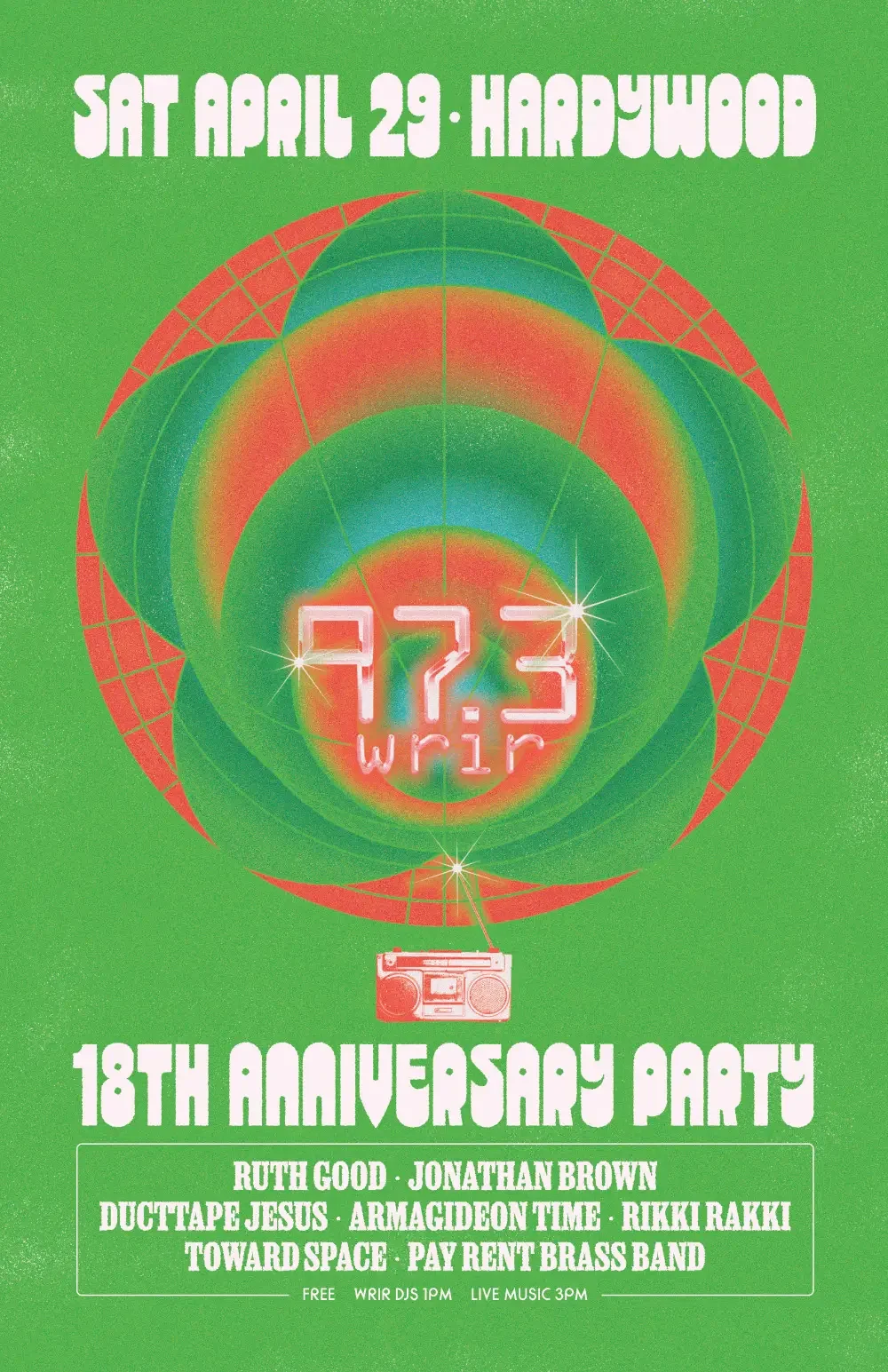 Anniversary show poster designed for WRIR.