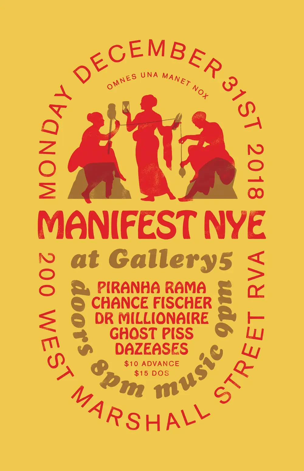 New Year’s event poster designed for Gallery5.