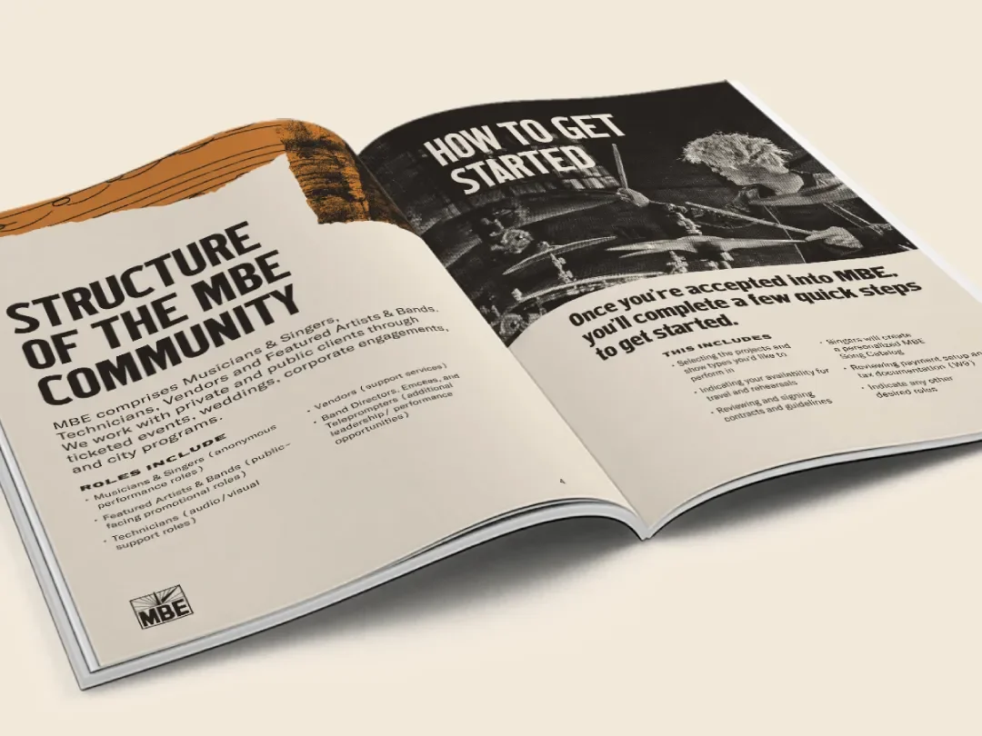 Music By Eras community handbook interior spread