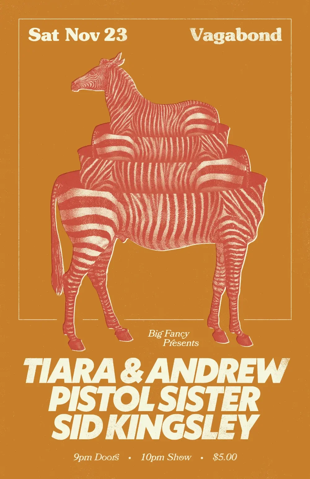 Show poster designed for Tiara and Andrew.