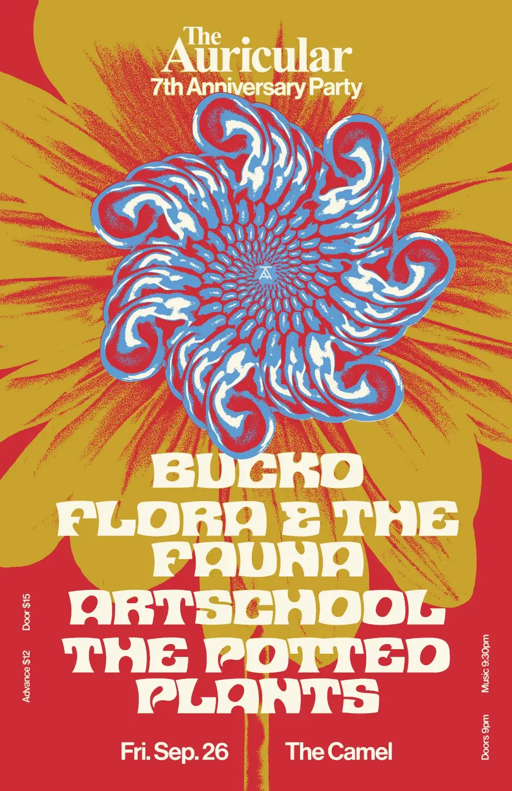 Anniversary concert poster designed for The Auricular.