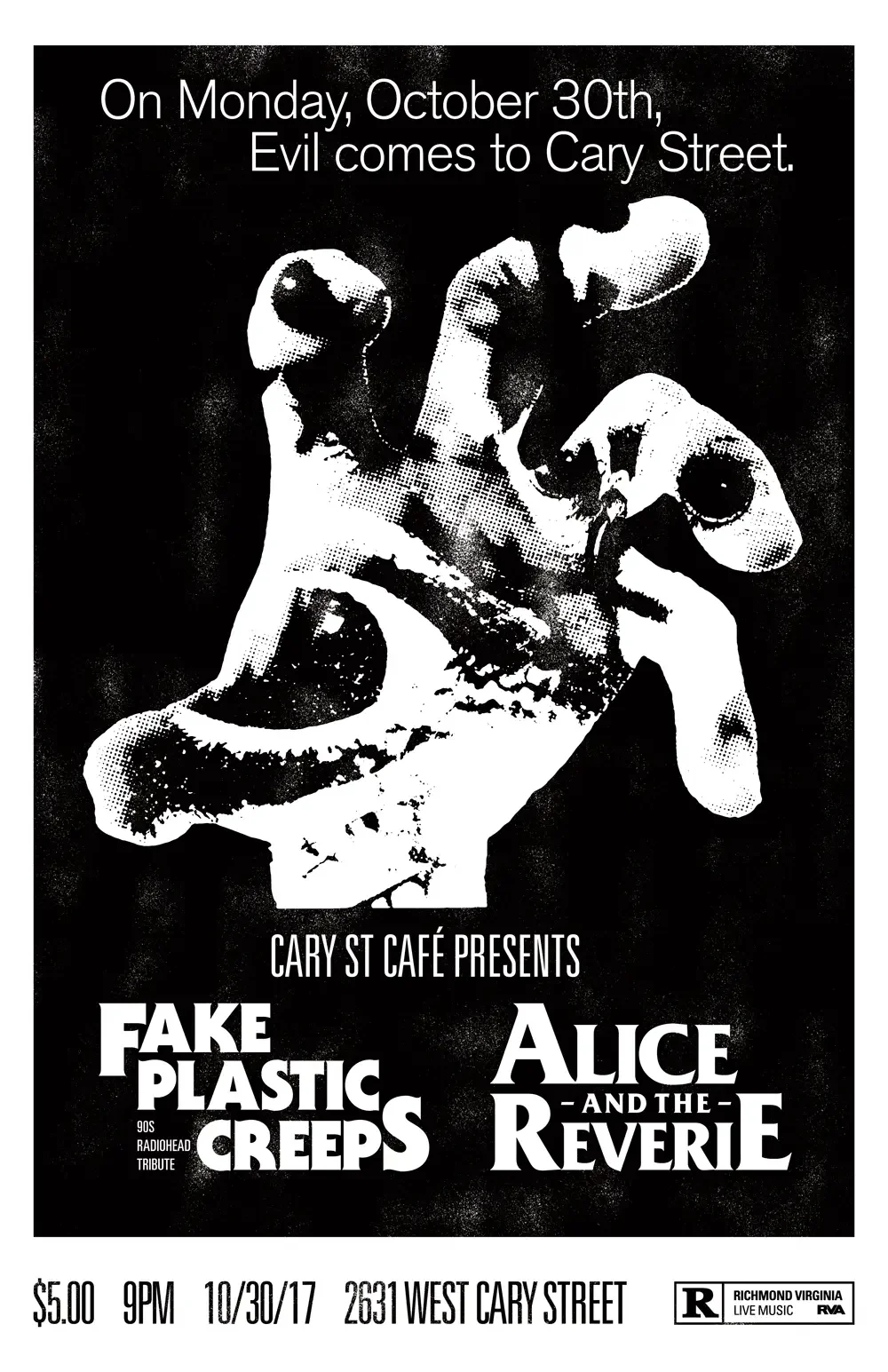 Show poster designed for Fake Plastic Creeps.