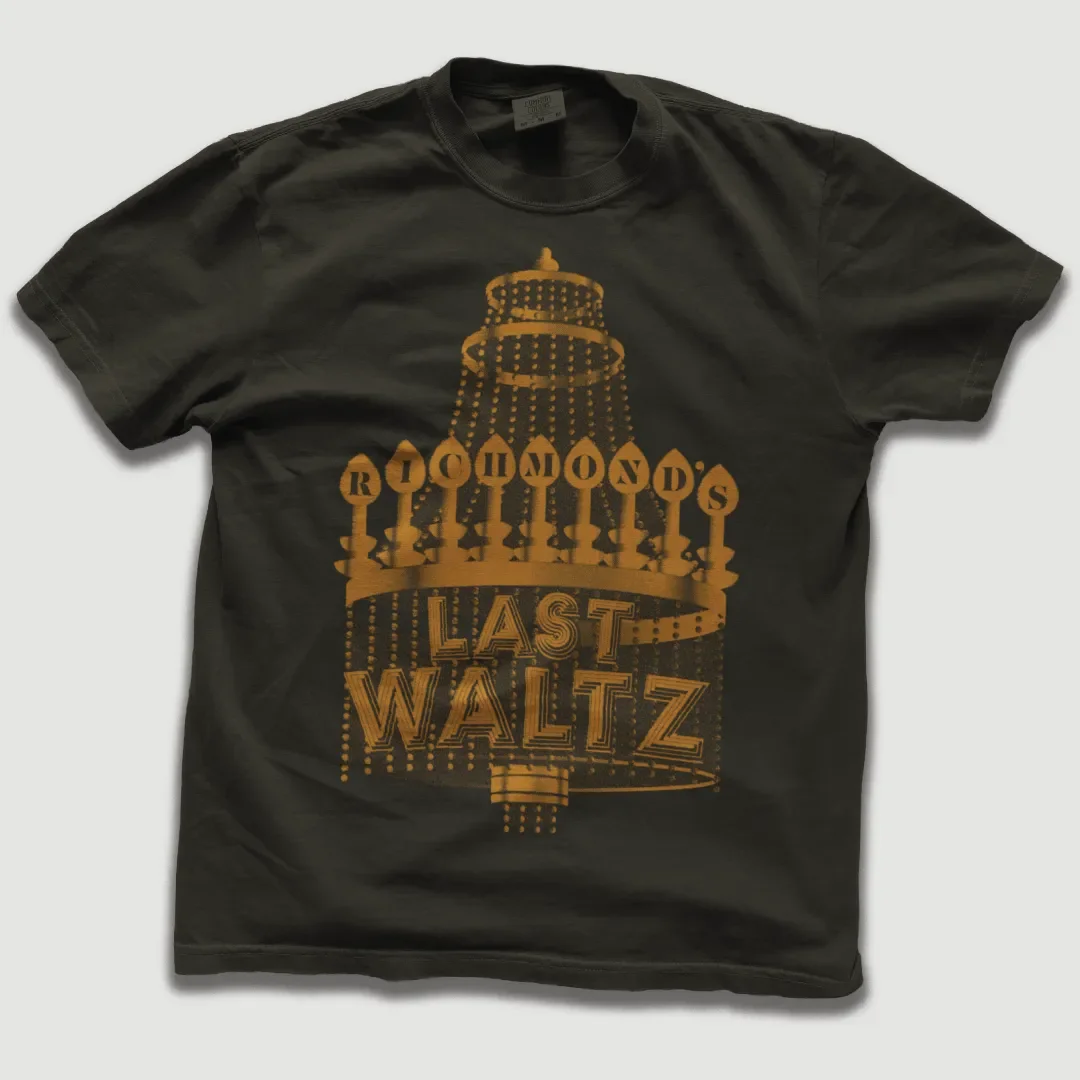 T-shirt featuring “Richmond’s Last Waltz” design.