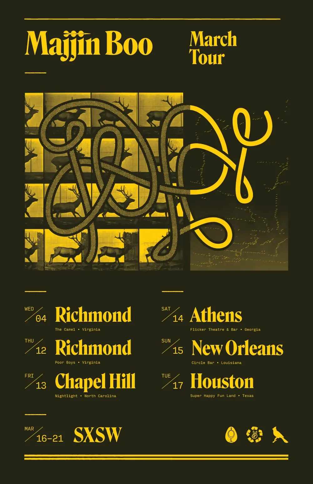 Tour poster designed for Majjin Boo.