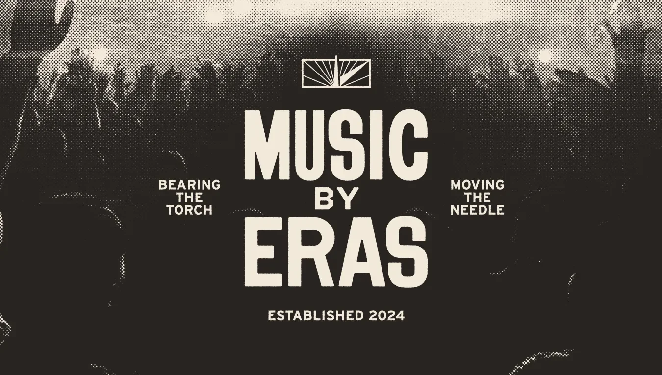 Music By Eras primary logo and background texture