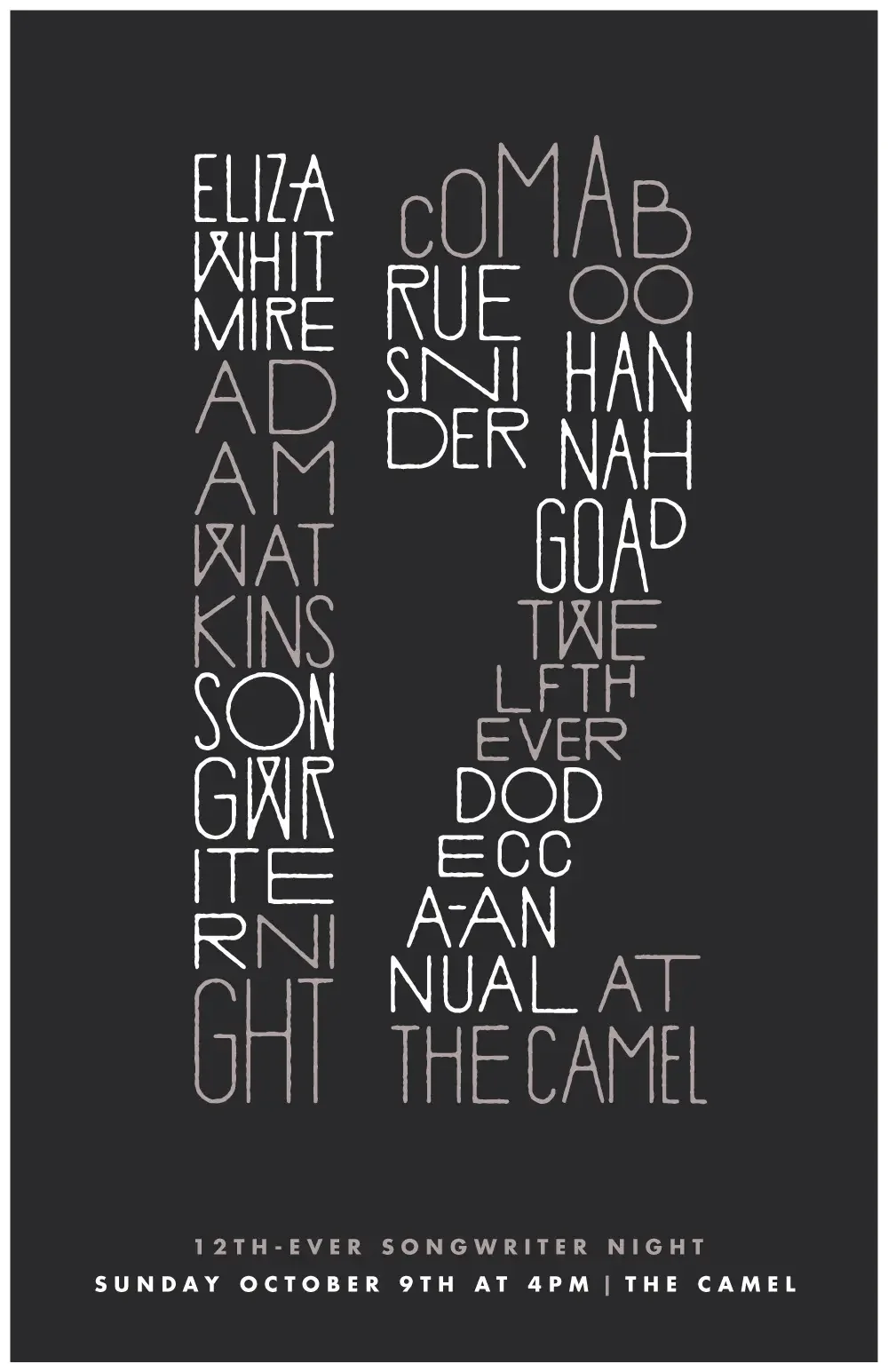 Songwriter night event poster.