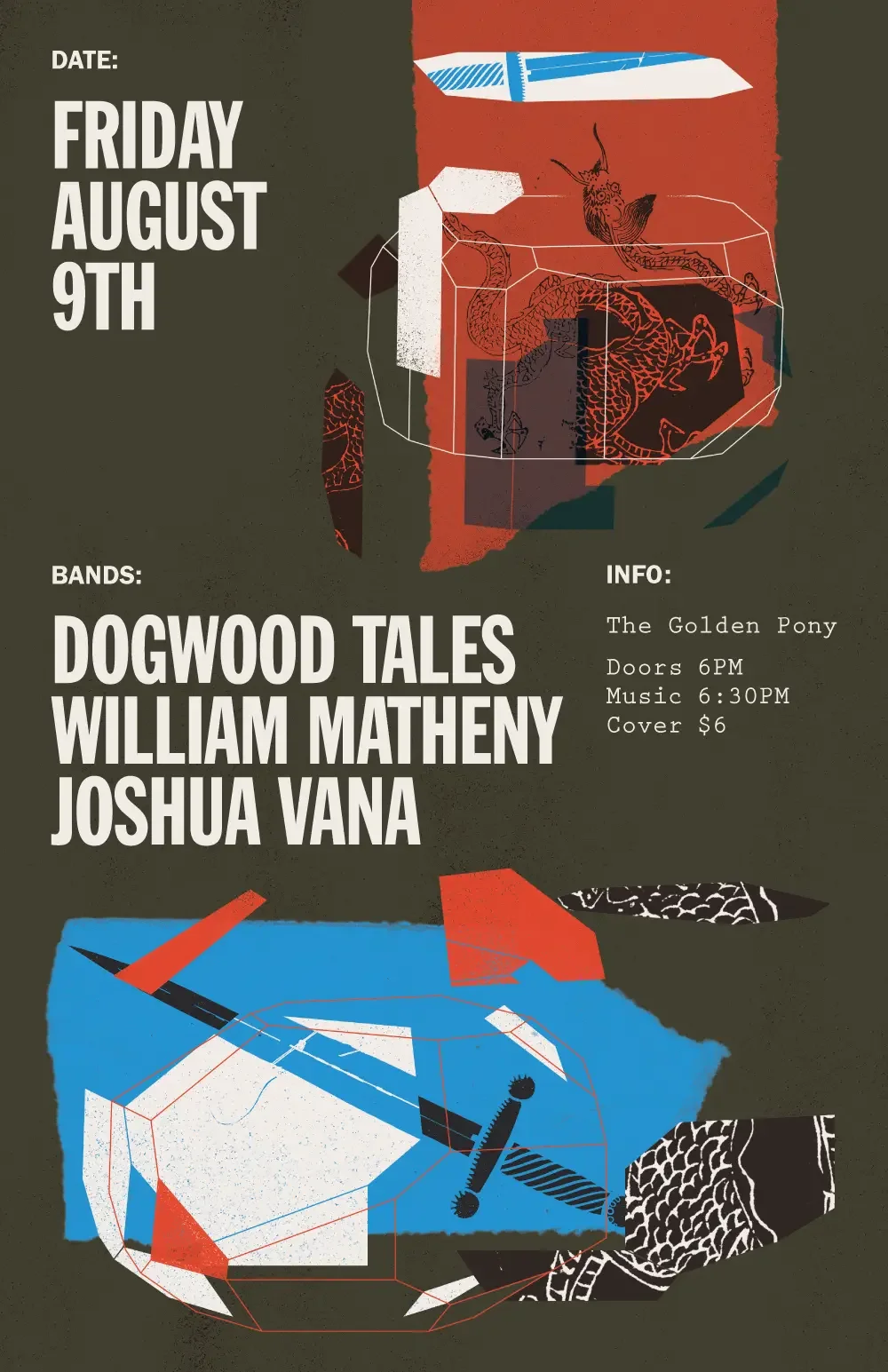 August show poster designed for Dogwood Tales.