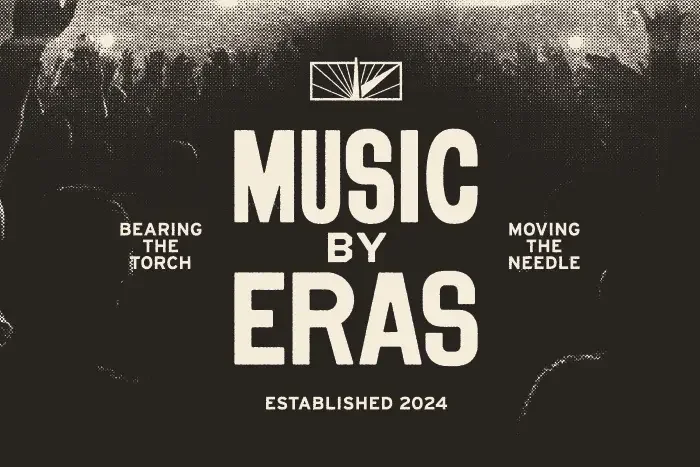 Logo for Music by Eras, a live music production company.