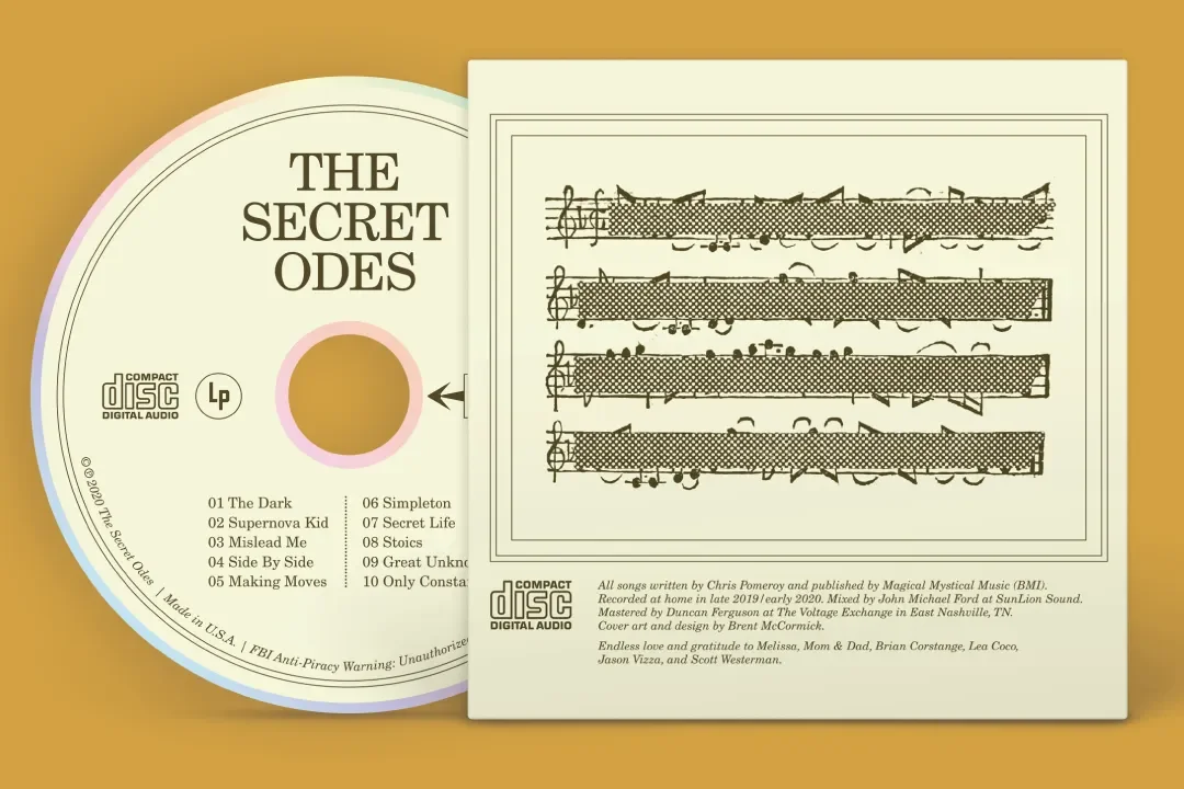 Back cover artwork for The Secret Odes CD
