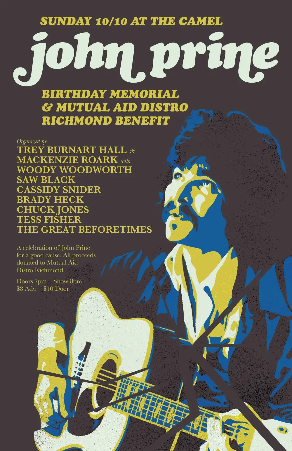 Show poster designed for John Prine Night.