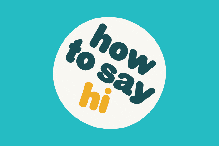 Logo for the How to Say Hi Podcast.
