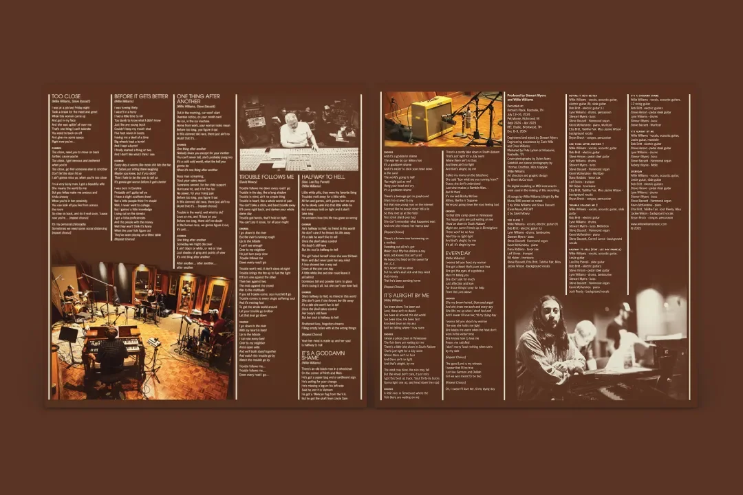 Vinyl insert artwork for Willie Williams