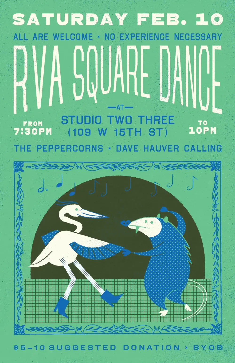 Show poster designed for RVA Square Dance.