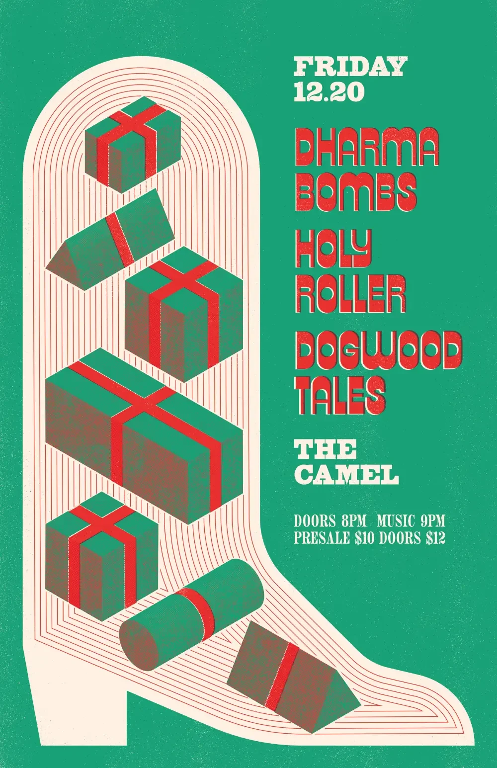 Show poster designed for Dharma Bombs.