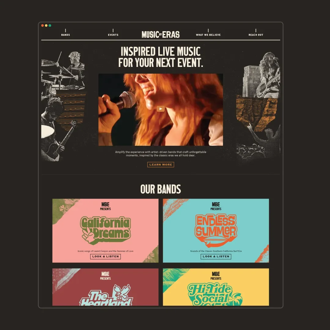 Music By Eras website design mockup