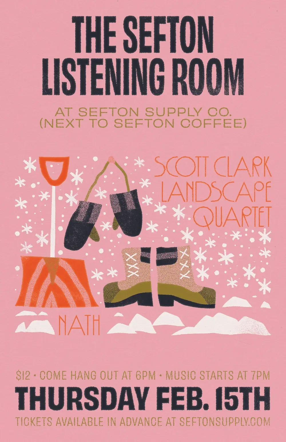Event poster designed for the Sefton Listening Room.