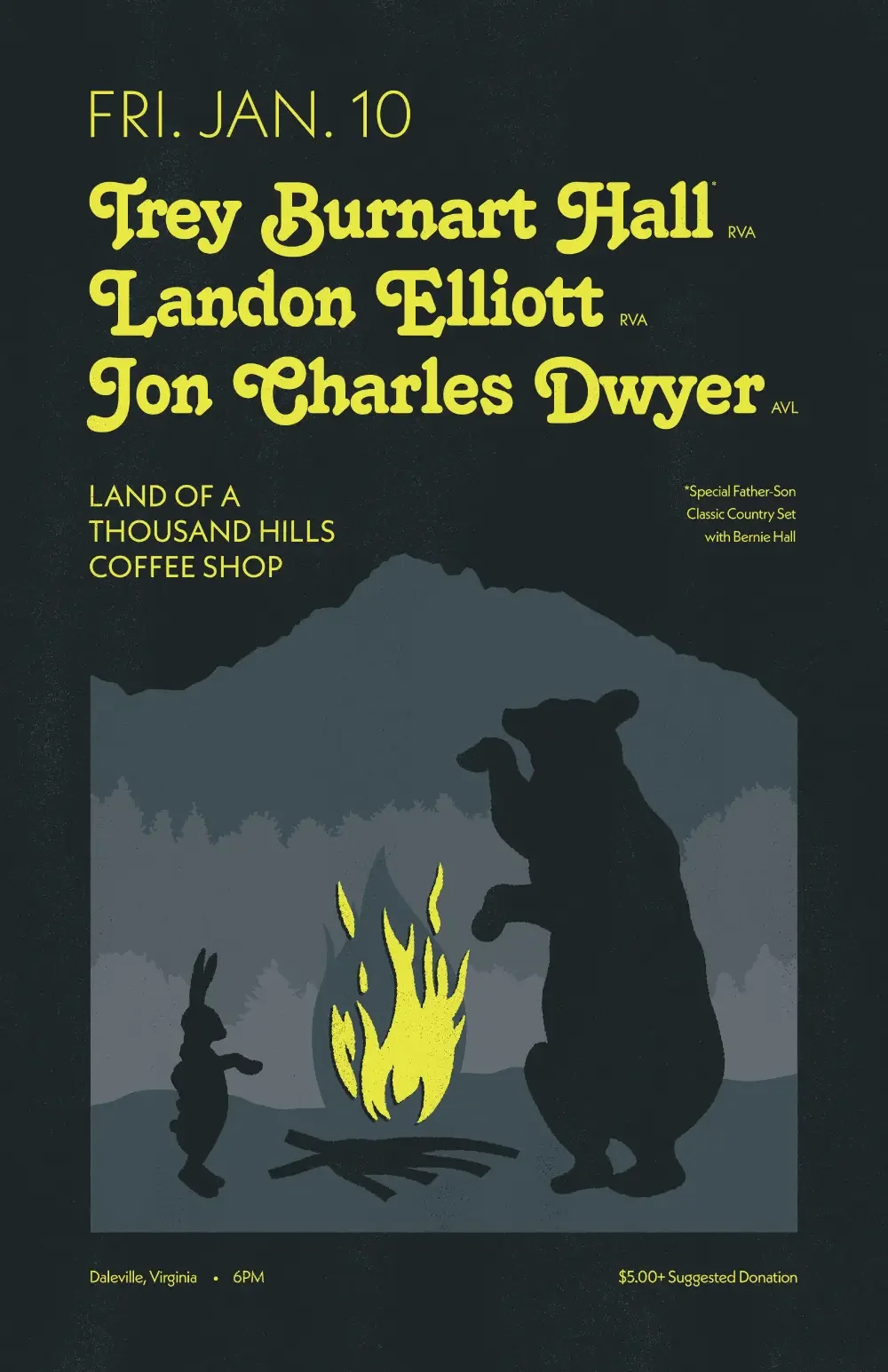 Show poster designed for Trey Burnart Hall.