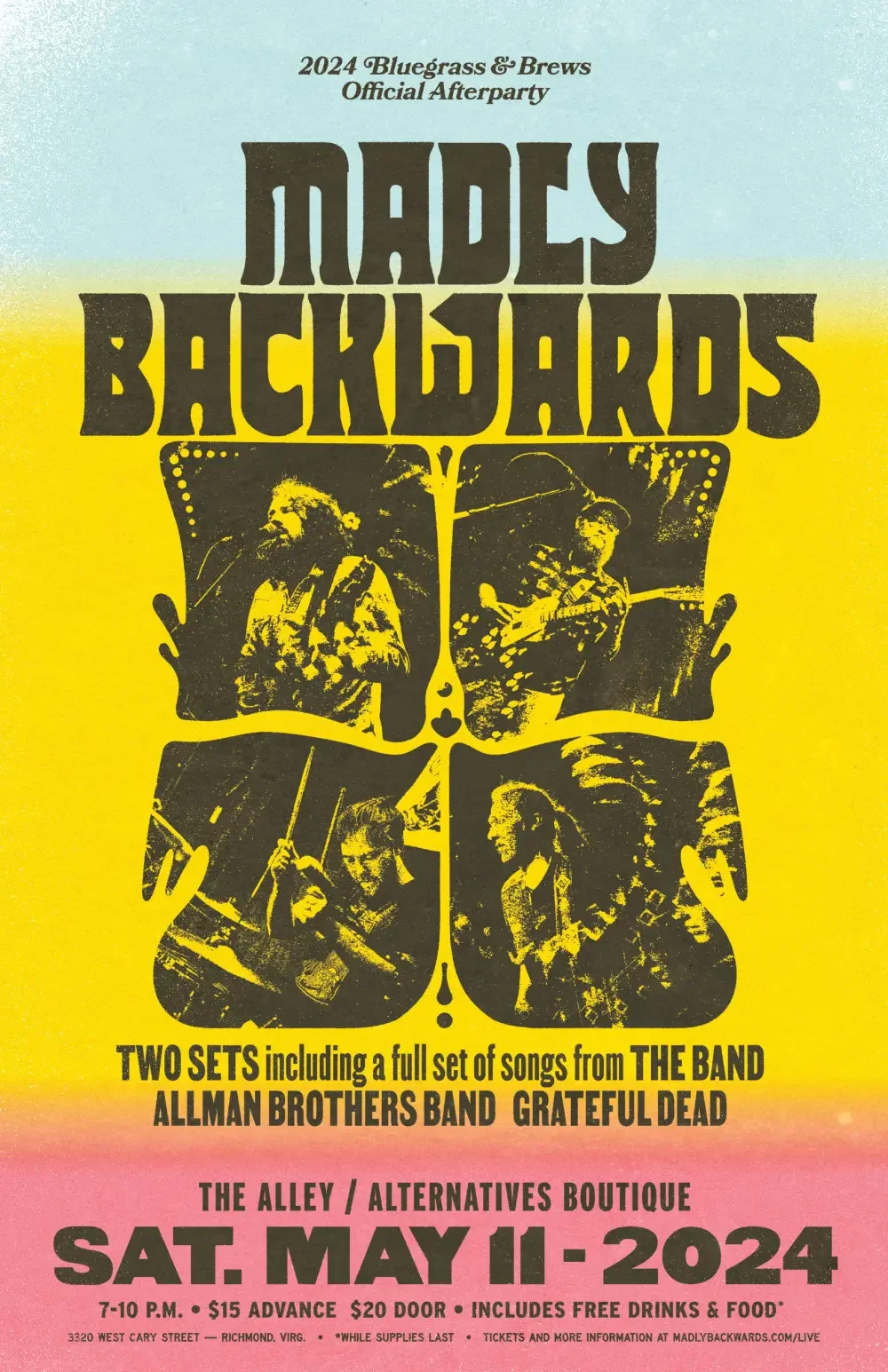 Show poster designed for Madly Backwards.