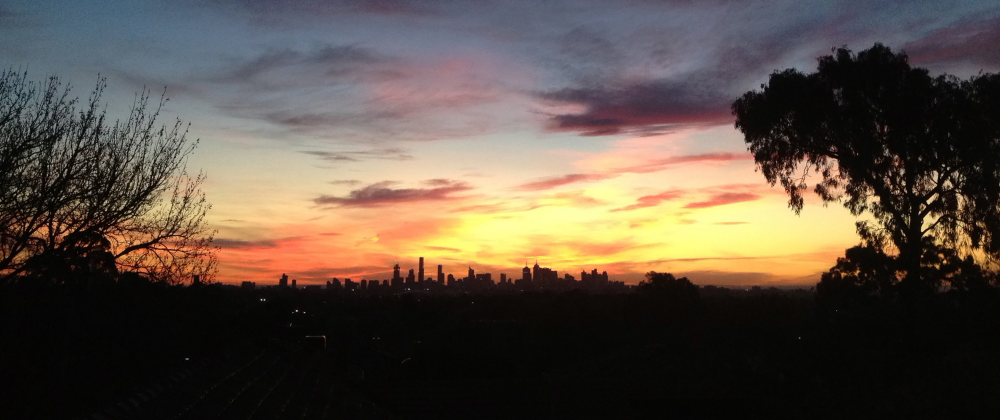Sunset over Melbourne in June