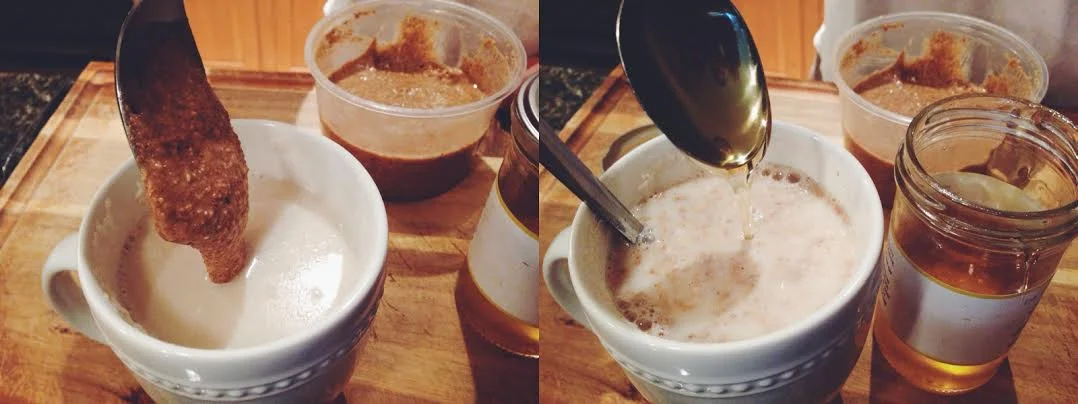 Add almond butter & honey.