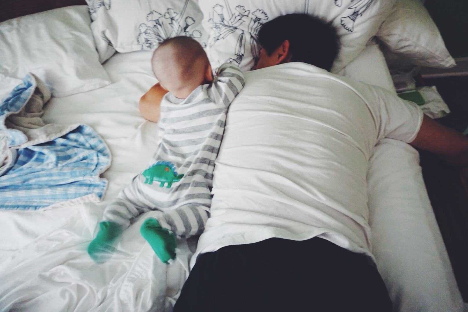 Daddy wake up. It's already 6am...time to play!