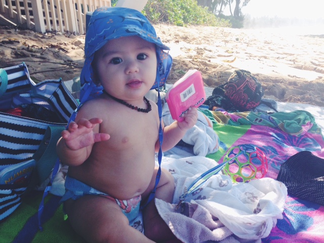 All lathered in sun screen! We didn't even bother with swim shorts. #hawaiianstyle