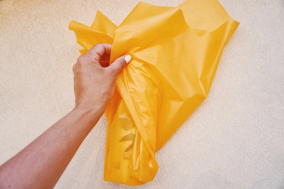 Continue wrapping upwards to create a bunch at the top. Don't worry if it's not perfect!