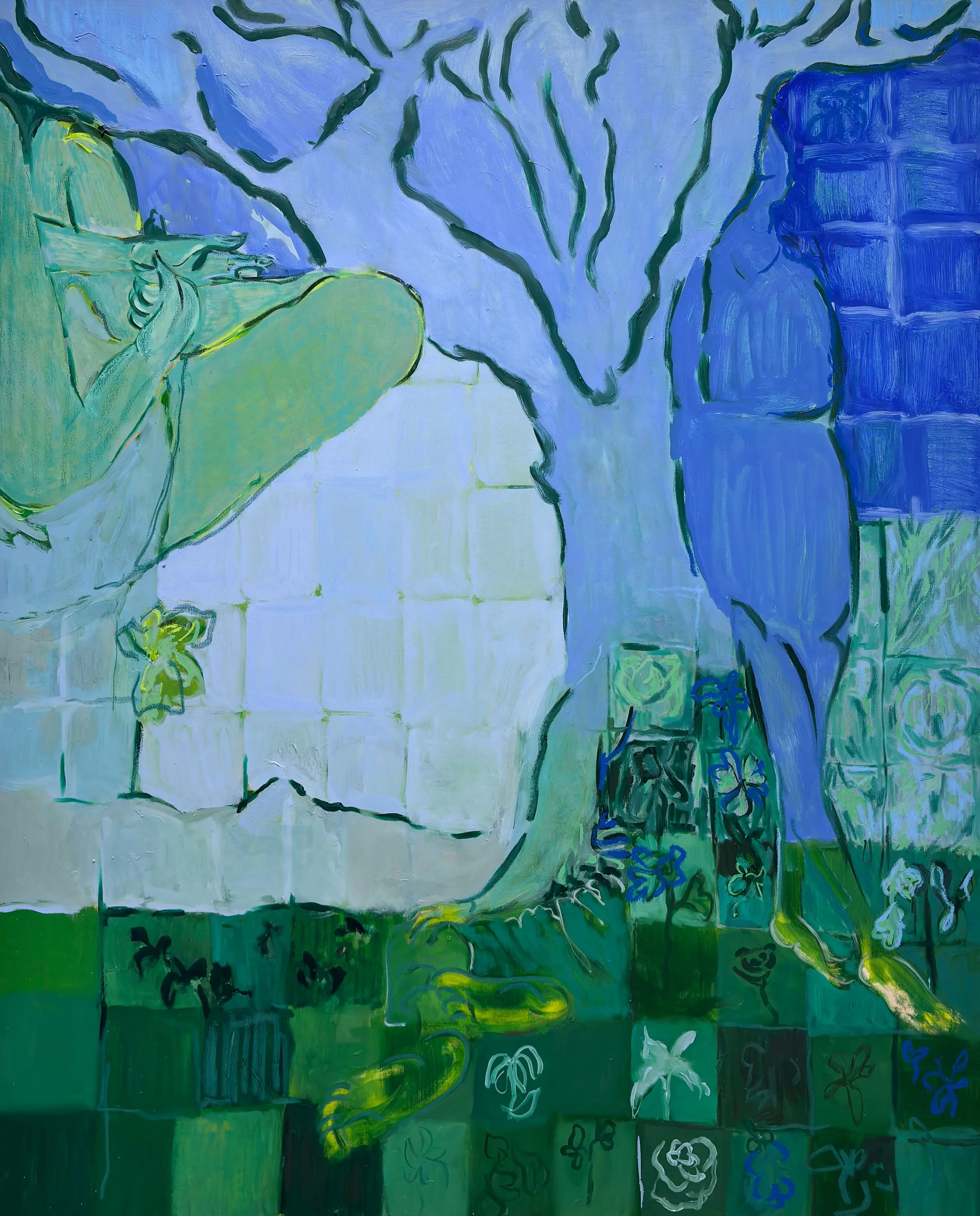 Harvesting Oil and oil stick on canvas 120 × 98 cm 2025