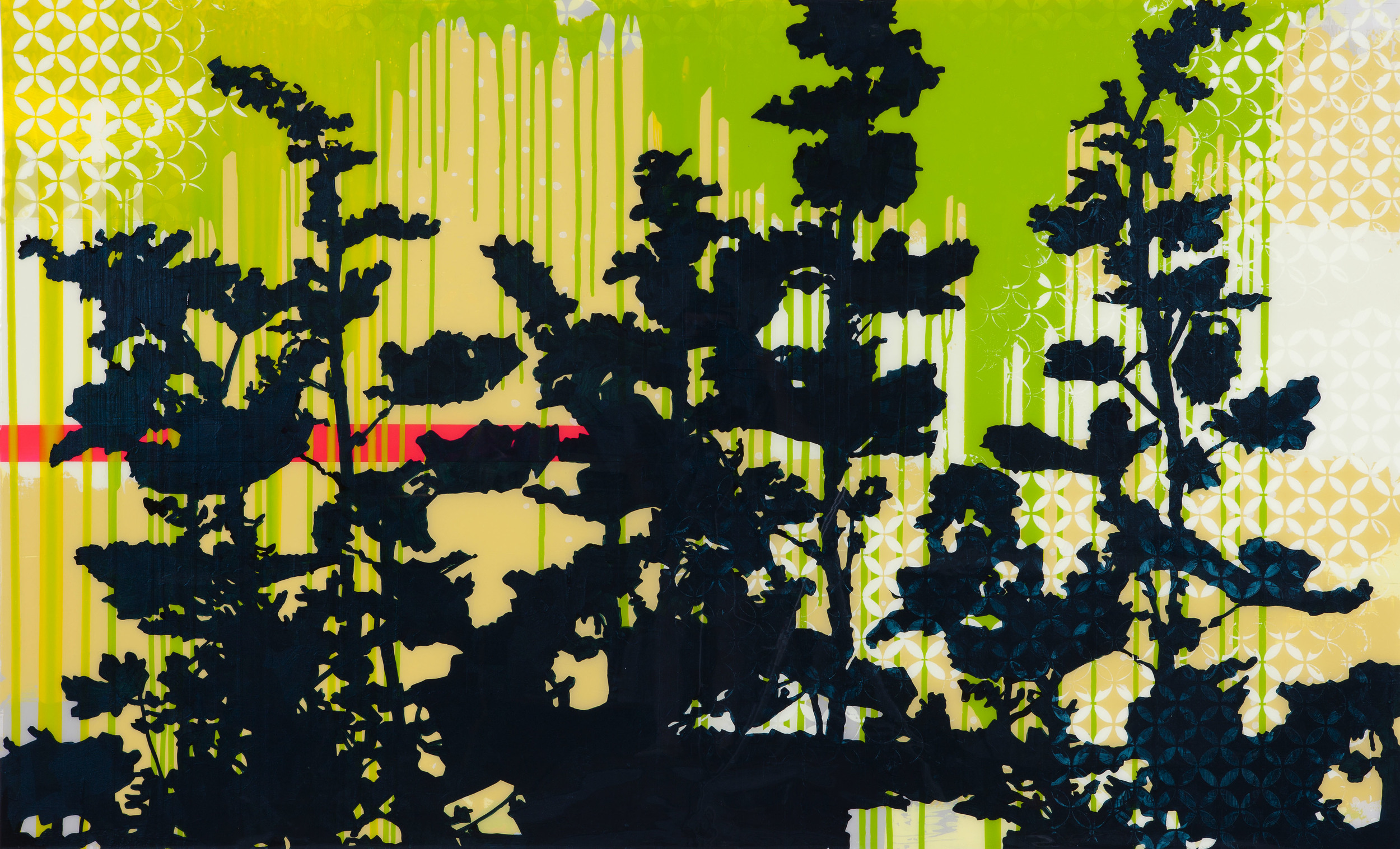 HOLLY HOCKS, 2012, 44" X 72"