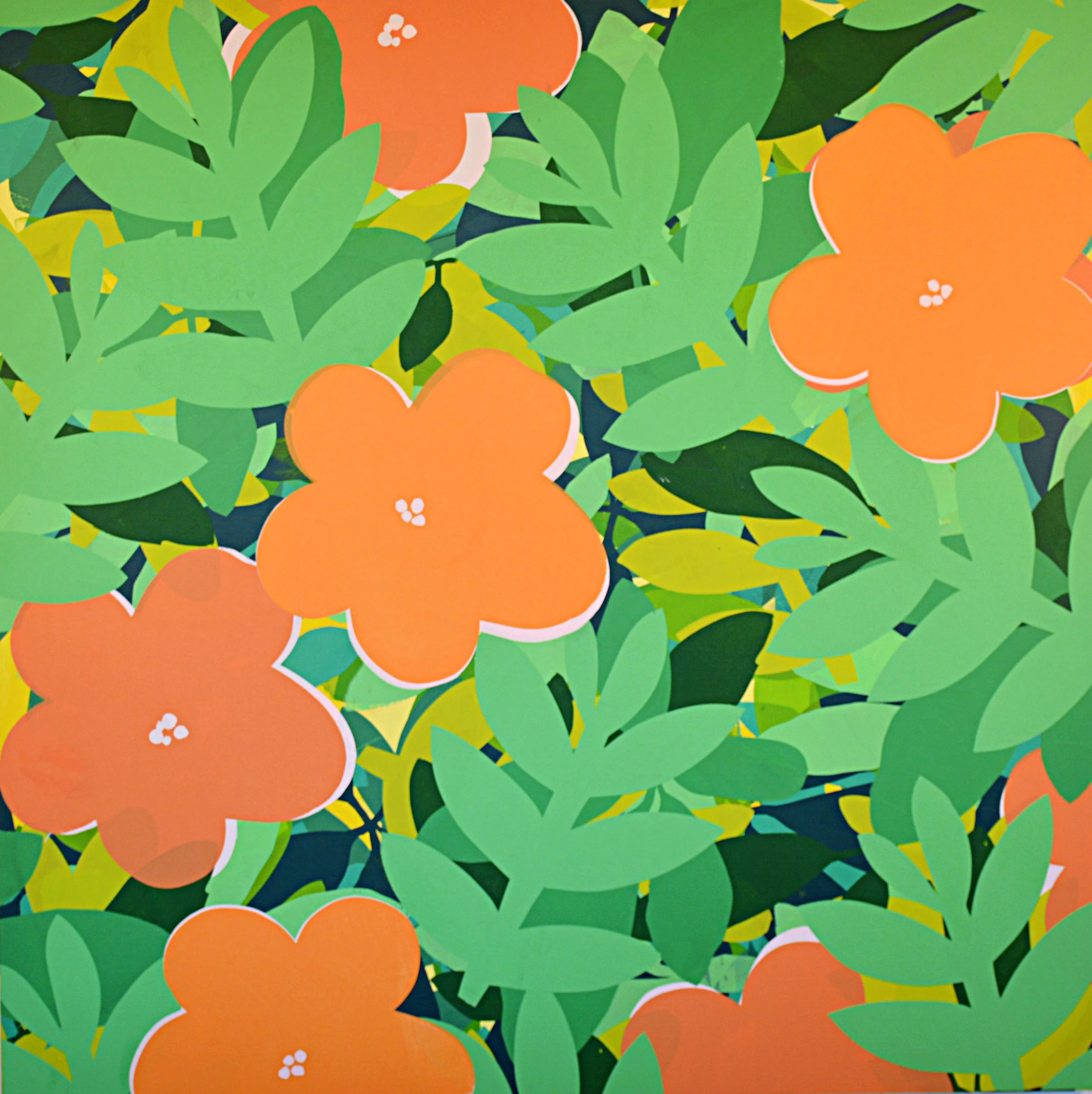 Impatiens. 2017, Acrylic on Panel, 48" x 48"