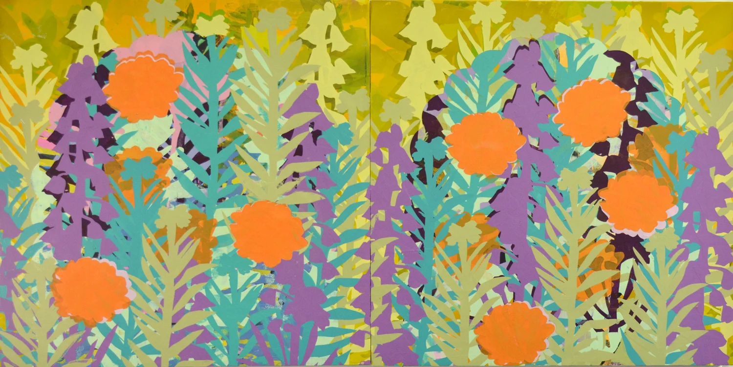 Habit of Waiting. 2017, Acrylic and Resin on Panel, 24" x 48"