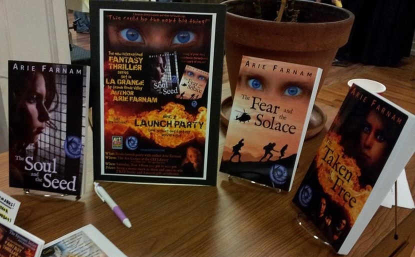 The Kyrennei Series paperbacks and launch party poster