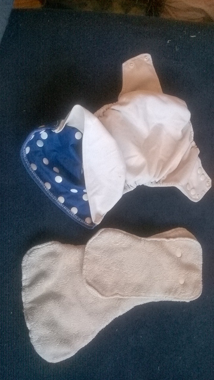 The name-brand diapers have a pocket system to keep soft, dry fleece next to the skin at all times. The absorbent cotton filler is inserted into the pocket.