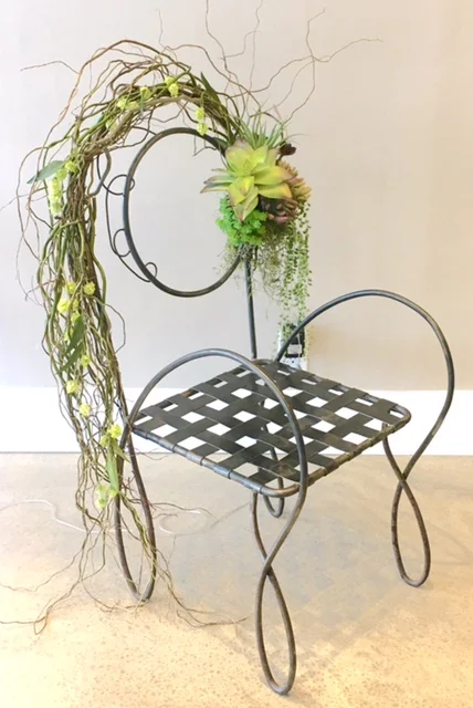 CUSTOM FAUX SUCCULENT EMBELLISHED CHAIR FOR LINDISIMA -ACT 2