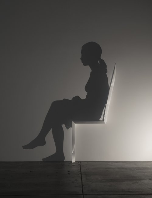 CHAIR 2014 H110, W50, D15 cm Carved wood, single light source, shadow Private collection