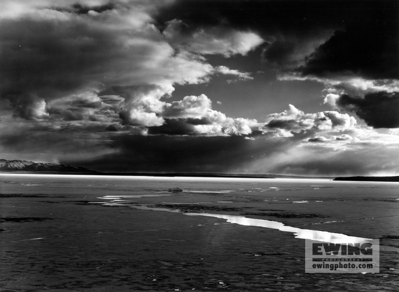 Cracked Ice, Spring Thaw Evening, Yellowstone Lake, Wyoming 