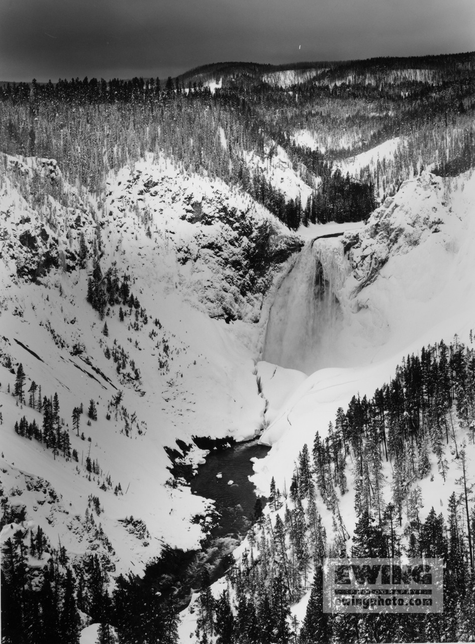 Lower Falls in Snow Gand Canyon of the Yellowstone