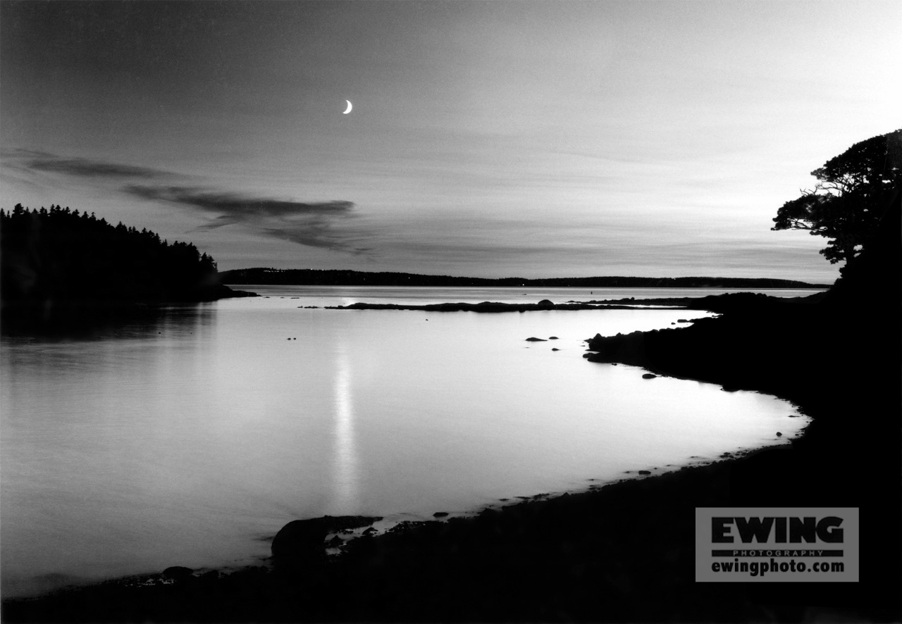 Moon over Sorrento Harbor Sorrento, Maine 