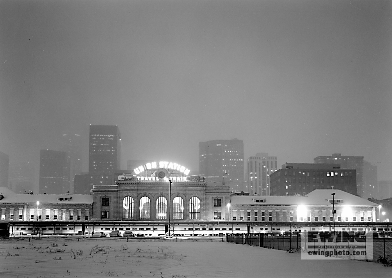 Union Station, Night Snow Denver, Colorado 