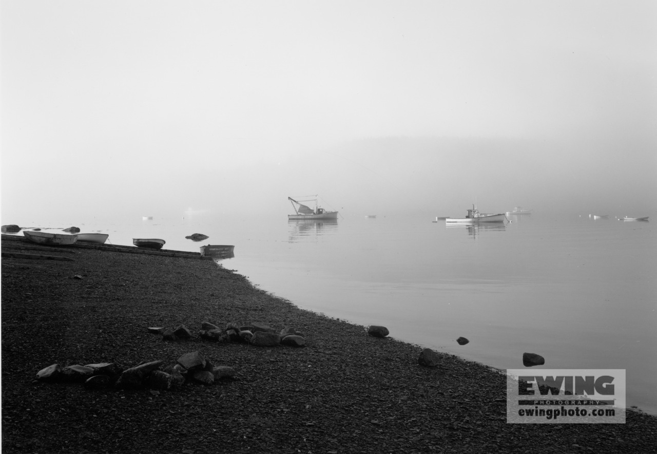 Sunrise in Fog, East Harbor Sorrento, Maine 