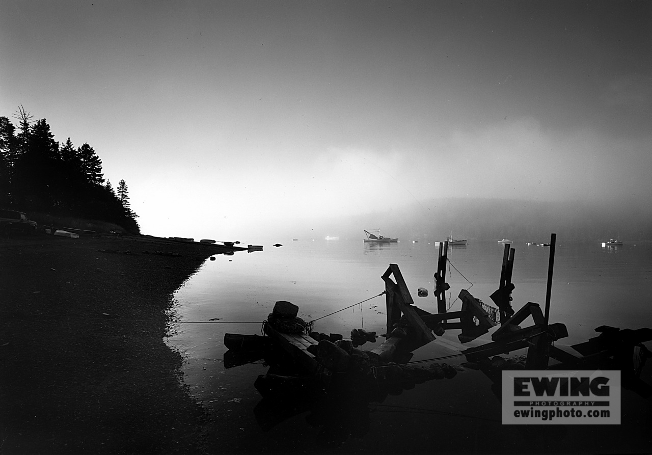 East Harbor Boat Cradles, Early Morning Sorrento, Maine