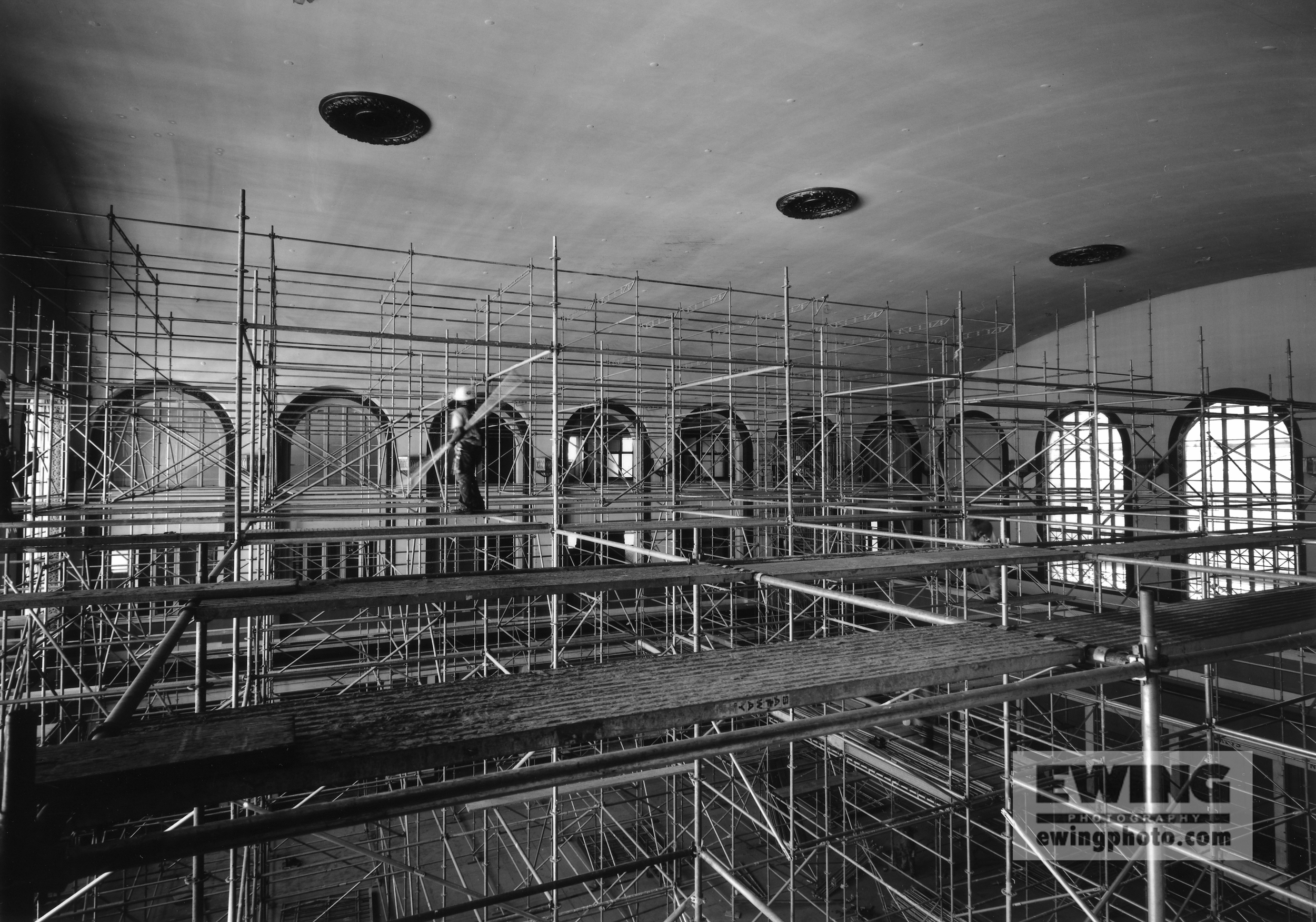 Union Station Grand Hall Scaffold and Worker, Denver, CO