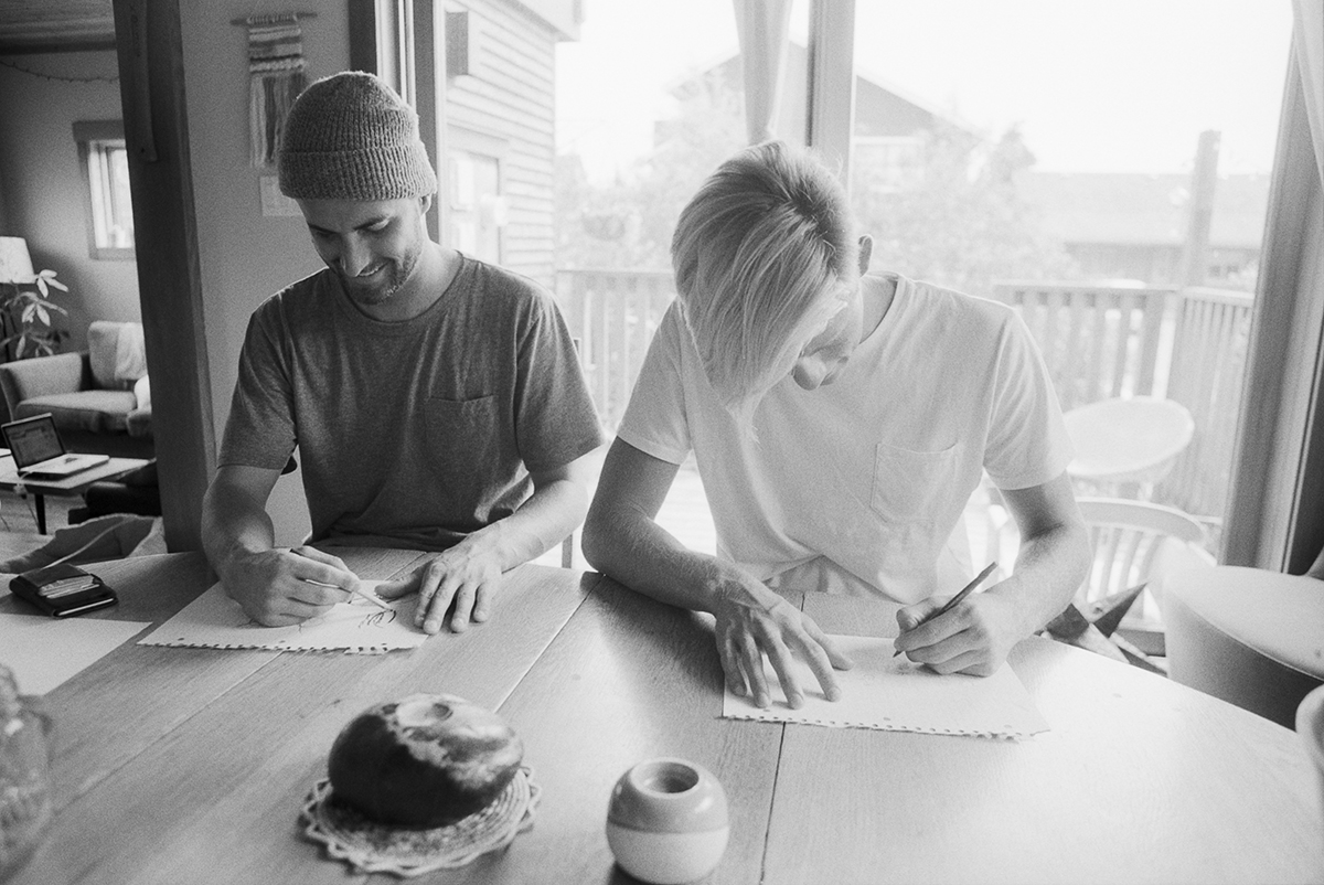 Logan Kevin and I having an eyes closed drawing competition with bikes, peni, flowers, vaginas and surfboards being thrown down.